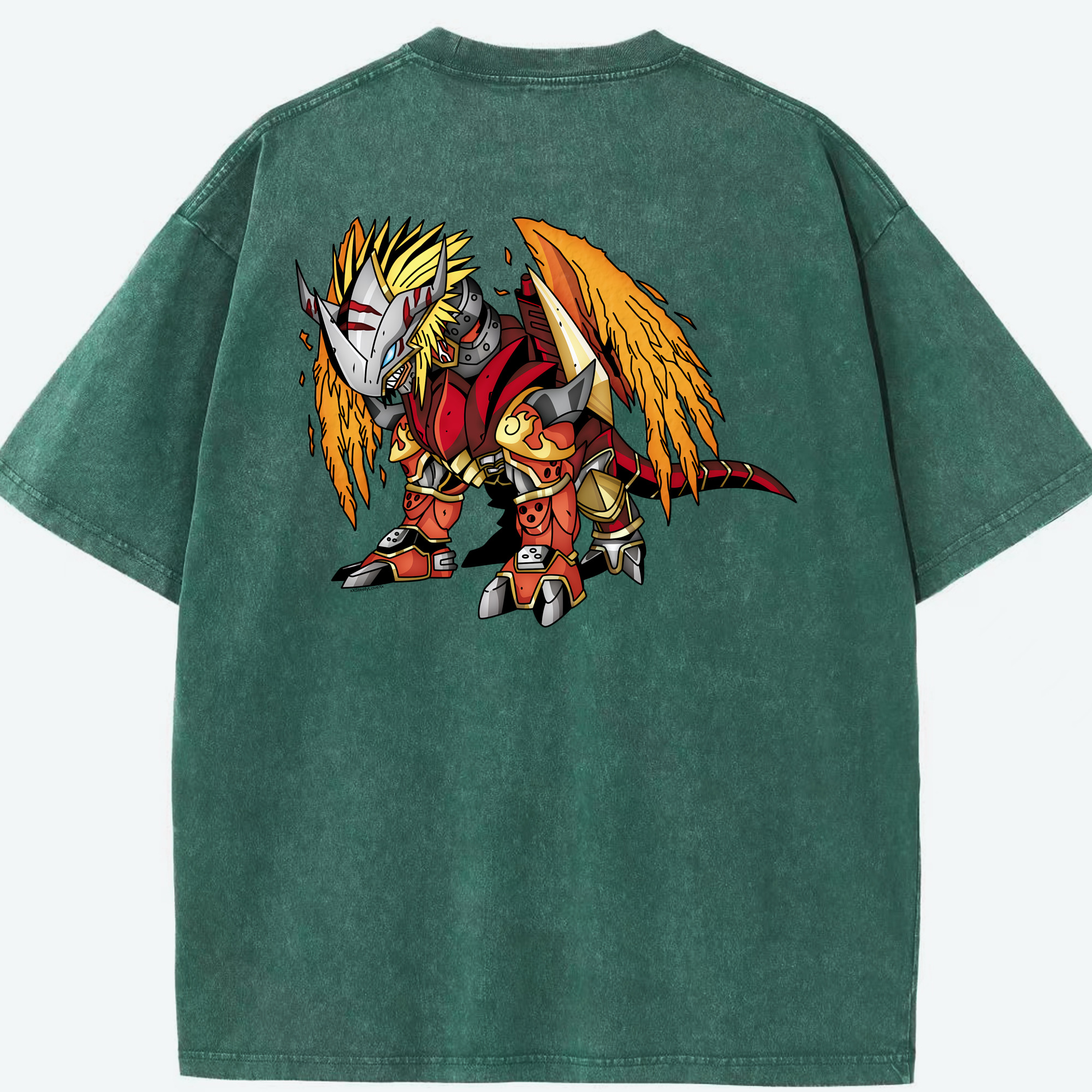 （画像用） Digimon デジタルモンスター/デジモン 綿100% ヴィンテージ風 半袖Tシャツ（背面プリント）